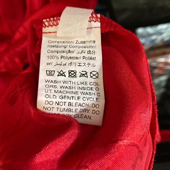 Satin Red Button Up Shirt - Picture 8 of 8